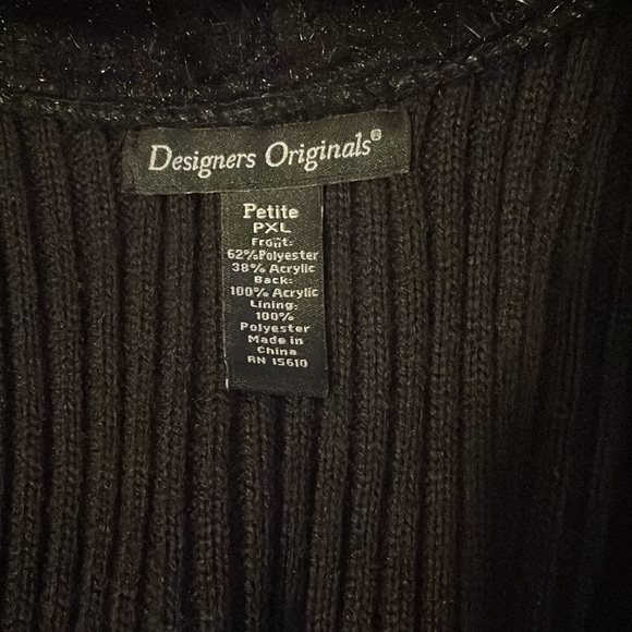 Designers originals women’s black zip up petite large vest - Picture 4 of 5